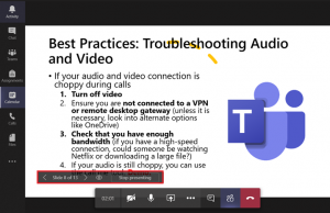 Screenshot of troubleshooting audio and video