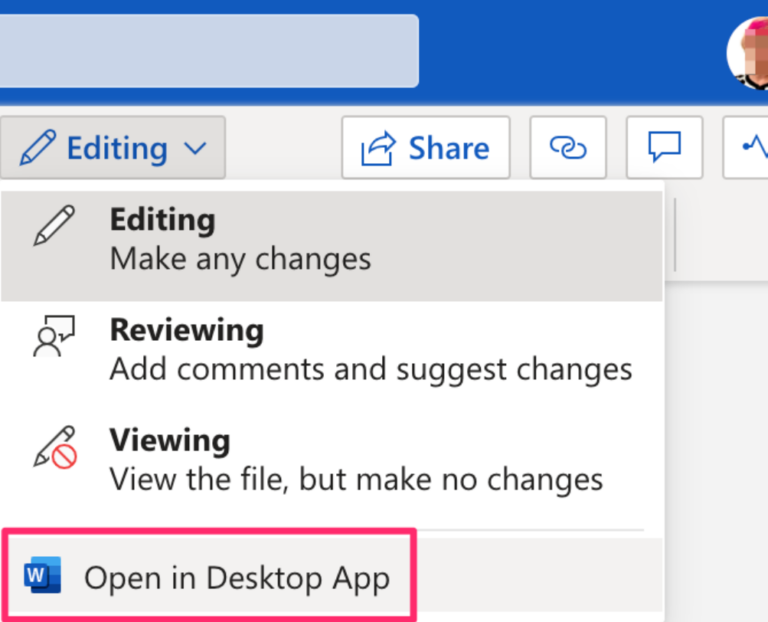 Open In Desktop App Moving To Mode Menu In Office For The Web Word Powerpoint And Excel Easi 8576