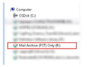 Select Mail Archive (PST) Only (R:)