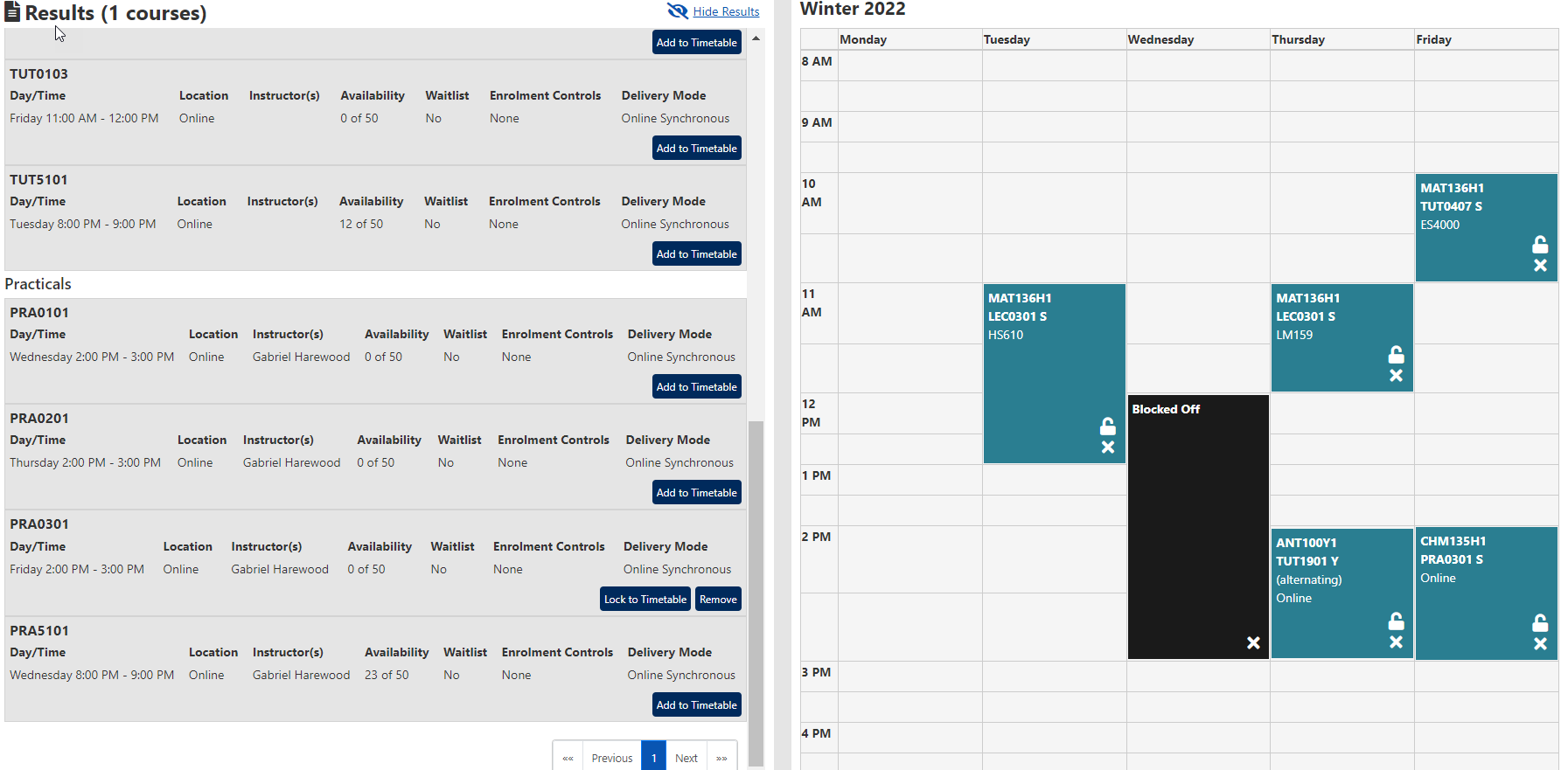 timetable extention