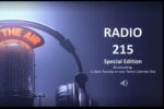 A screenshot of Radio 215 showing a microphone and headphones