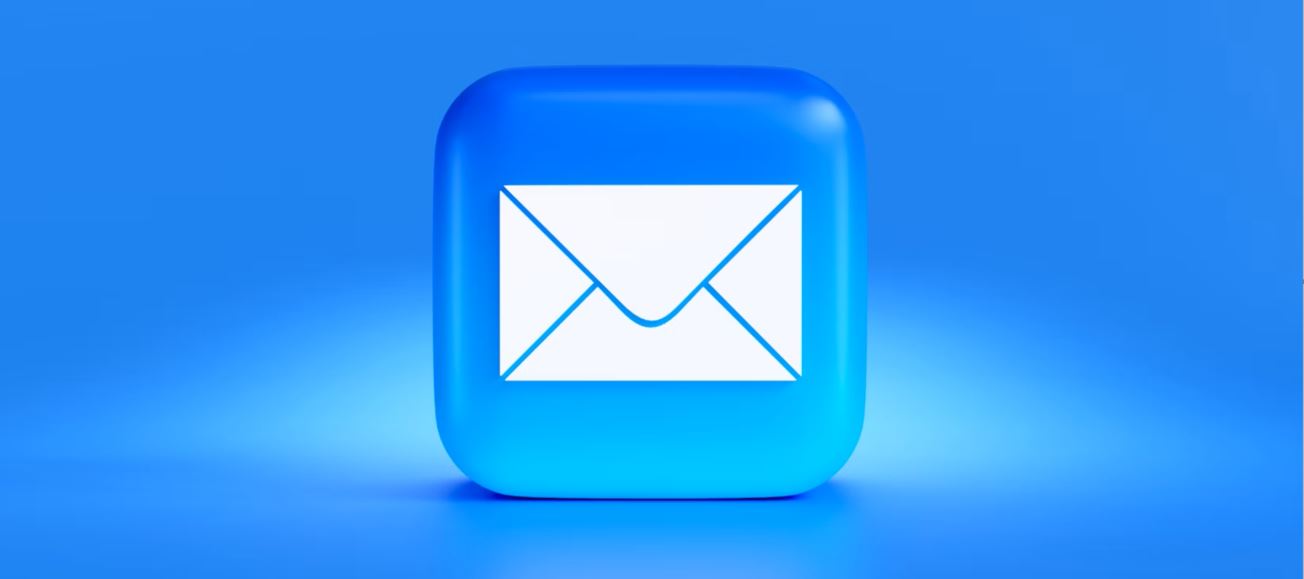 blue banner with email icon